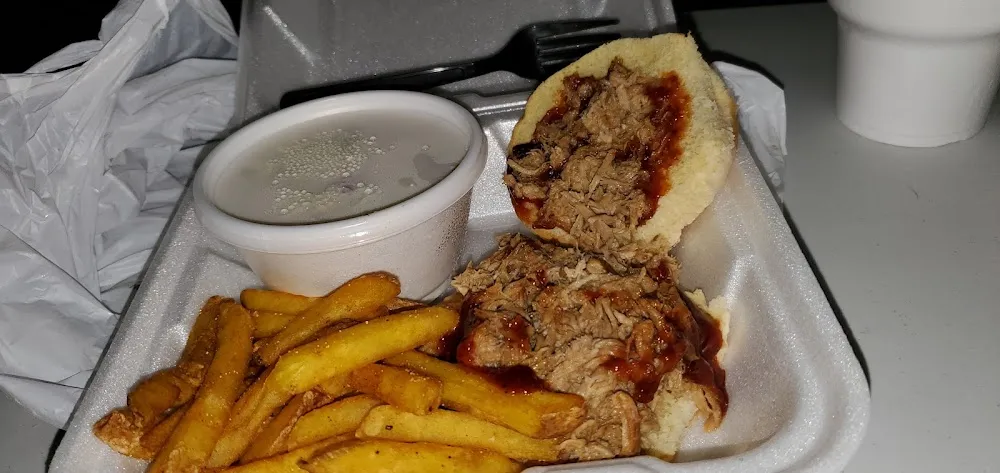 Pulled Pork Sandwich Fries and Coleslaw